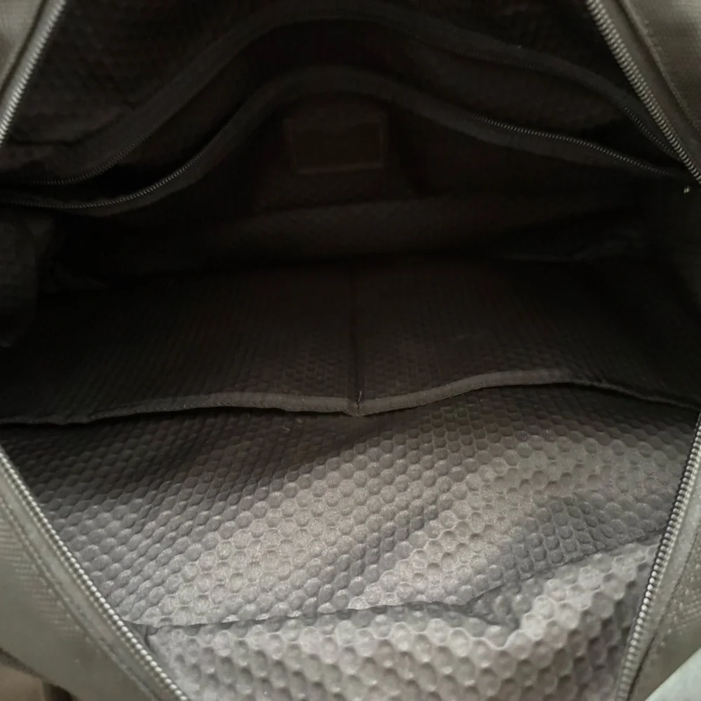 Tumi Black Nylon Travel Briefcase Tote with Leather Trim